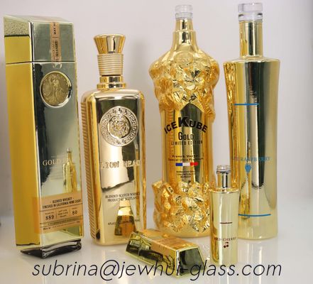 satın al 50ml/100ml/ 500ml/ 700ml Altın Metalleşme Cam Şişeleri Çevrimiçi üretim