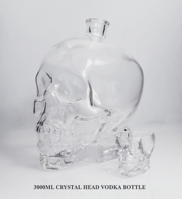 satın al 3000 ml Cystal Head Vodka Cam Şişe / süper çakıl cam malzemesi online manufacture