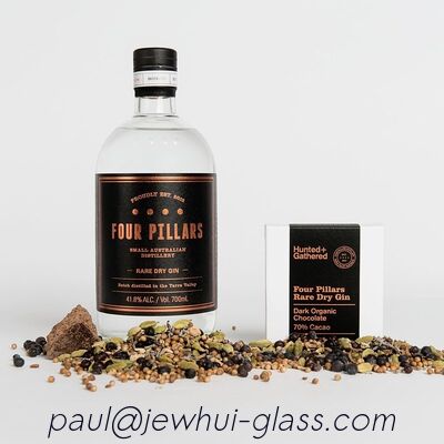 Kalite  Rum Vodka 21.5MM Glass Gin Bottle 850g Hollow Glass Stopper Fabrika