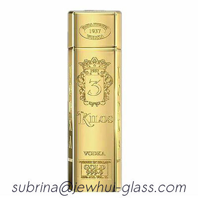 satın al 200ML 500ML Özel Votka Şişesi Vakum Metalizasyon Altın Serigrafi Çevrimiçi üretim