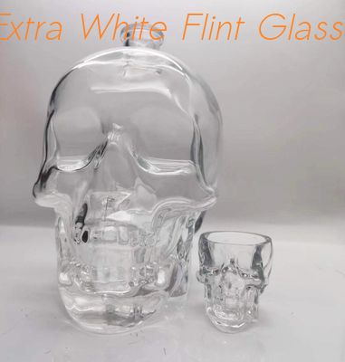 İyi fiyat 1000ml/1500ml/1750ml Skull Head Viski Şişesi/Viski Camı Konteyneri çevrimiçi