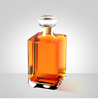 İyi fiyat 750ml Viski Şişesi/Altın Sıcak Baskı/Kabartma Logo/Tahta Mantar çevrimiçi