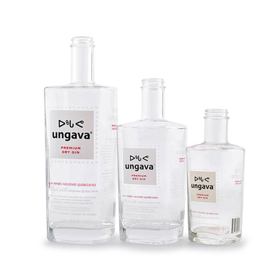 İyi fiyat 375ml 1000ml Cam Cin Şişesi Kare Cin Şişesi Oval 202mm Yüksek çevrimiçi