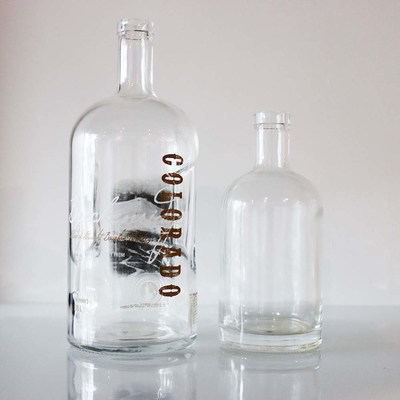 İyi fiyat Likör Bourbon için 375ml Büyük Alkol Şişesi Şeffaf Cam Şişeler çevrimiçi